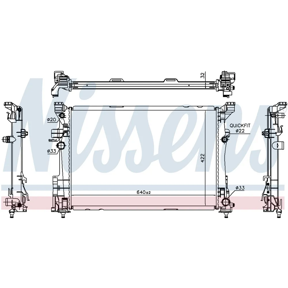 Радиатор MERCEDES A-B CLASS W176 12- NISSENS 627063
