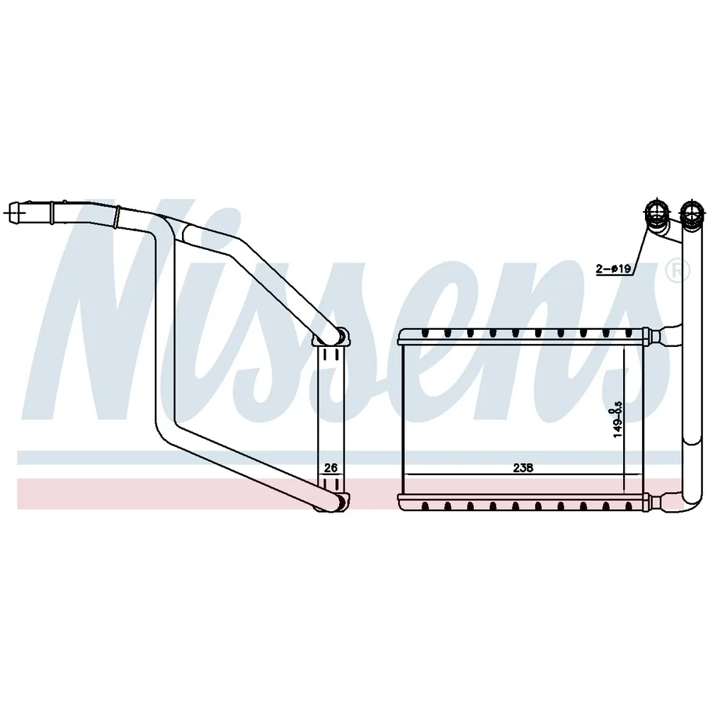 Радиатор печки FORD TRANSIT 13-, CUSTOM 12- 707078 NISSENS 707078