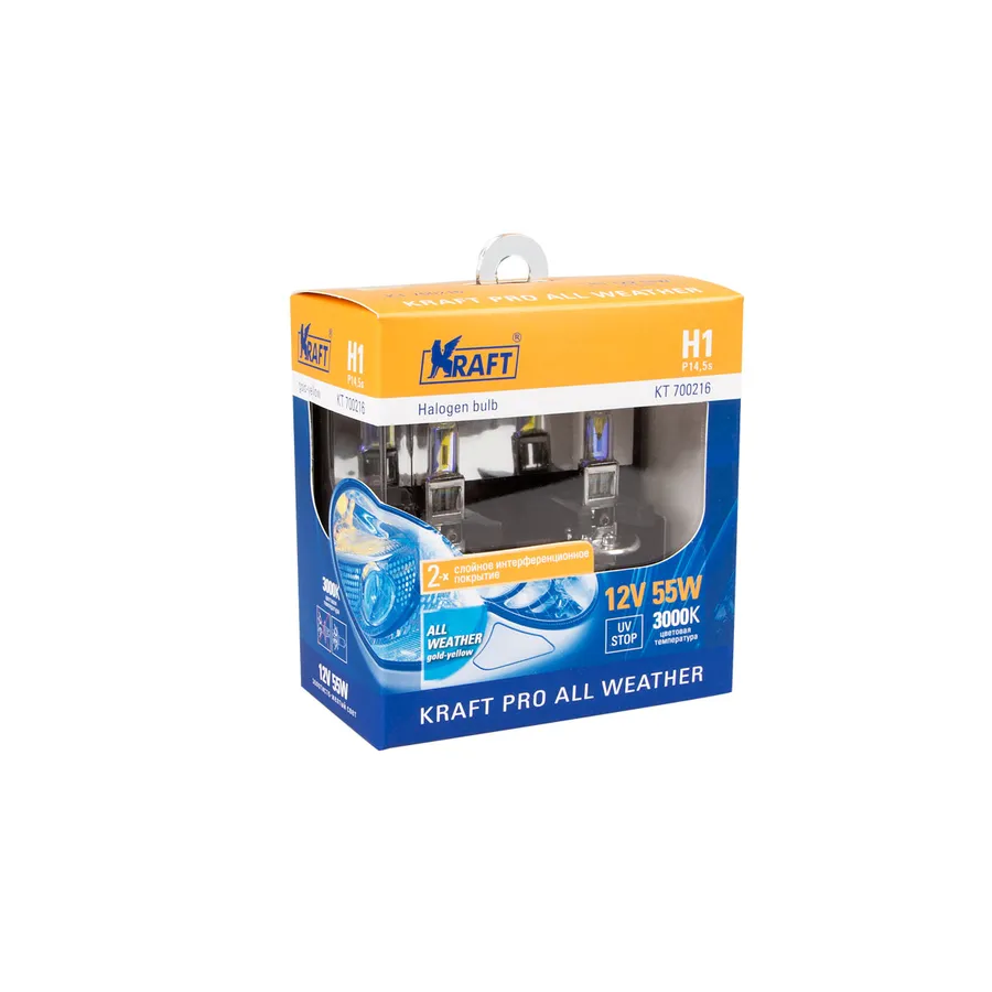 Лампа 12V H11 55W P14,5s 3000K KRAFT 2 шт. картон KT700216