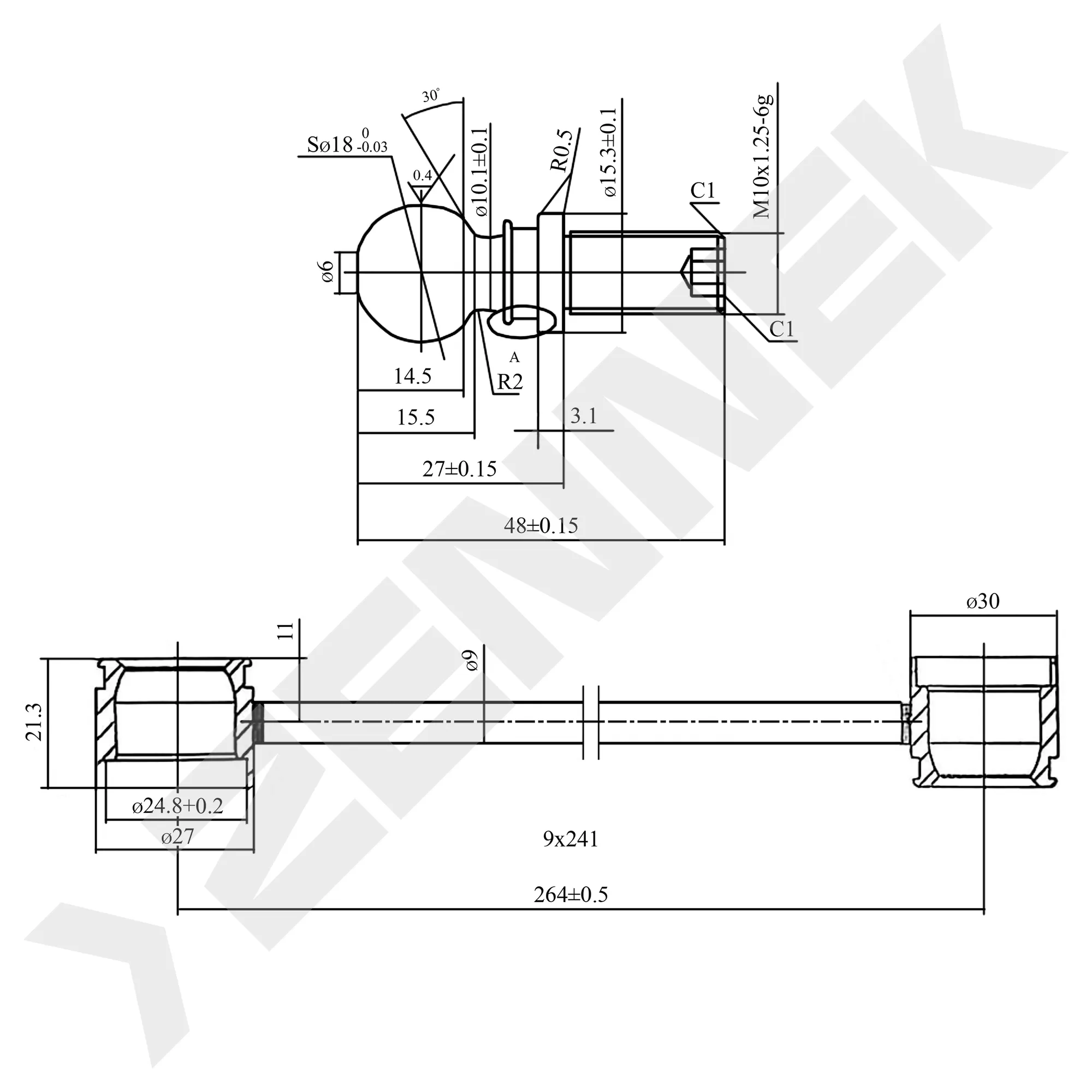 Тяга стабилизатора передняя MAZDA 323/PREMACY 00 ZENNEK DST0096