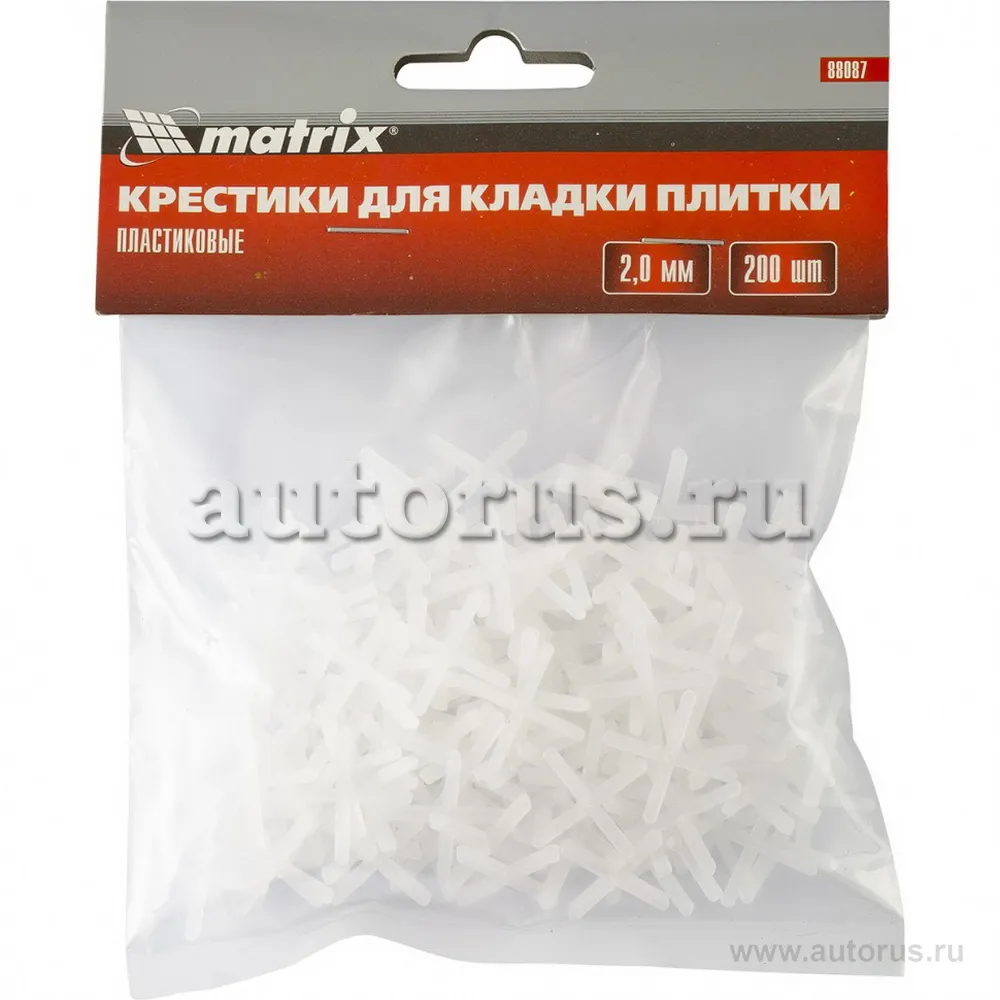 Крестики, 2 мм, для кладки плитки, упаковка 200 шт MATRIX 88087 MATRIX 88087