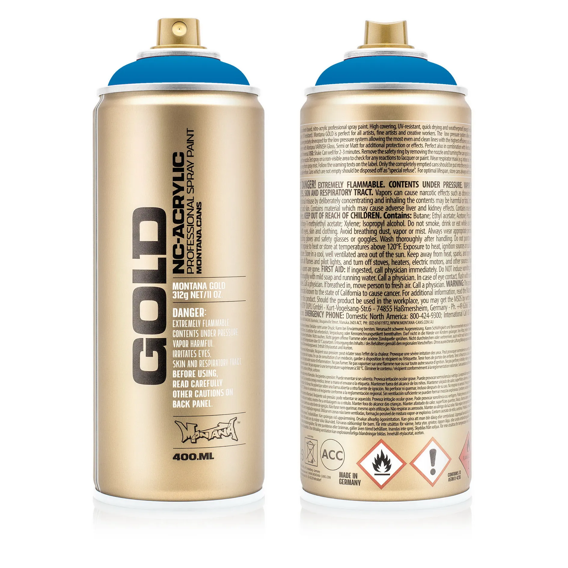 Краска GOLD темно-голубая MONTANA CANS G5060