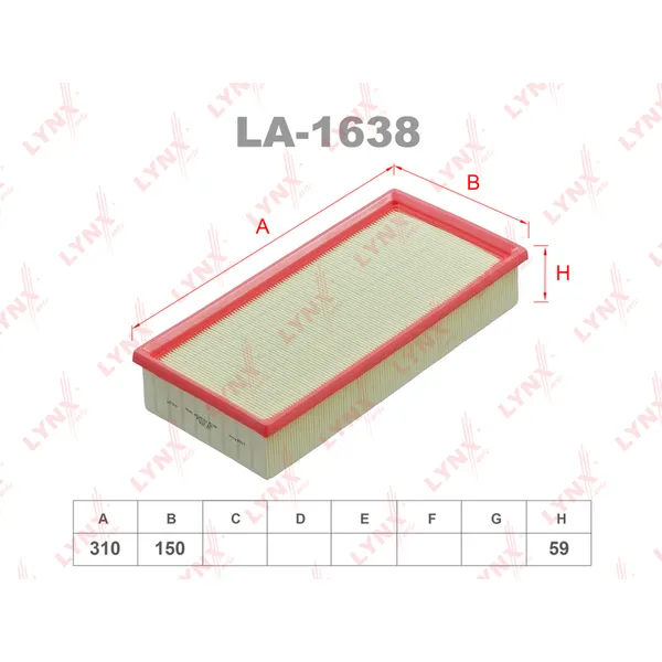Фильтр воздушный LYNXauto LA-1638