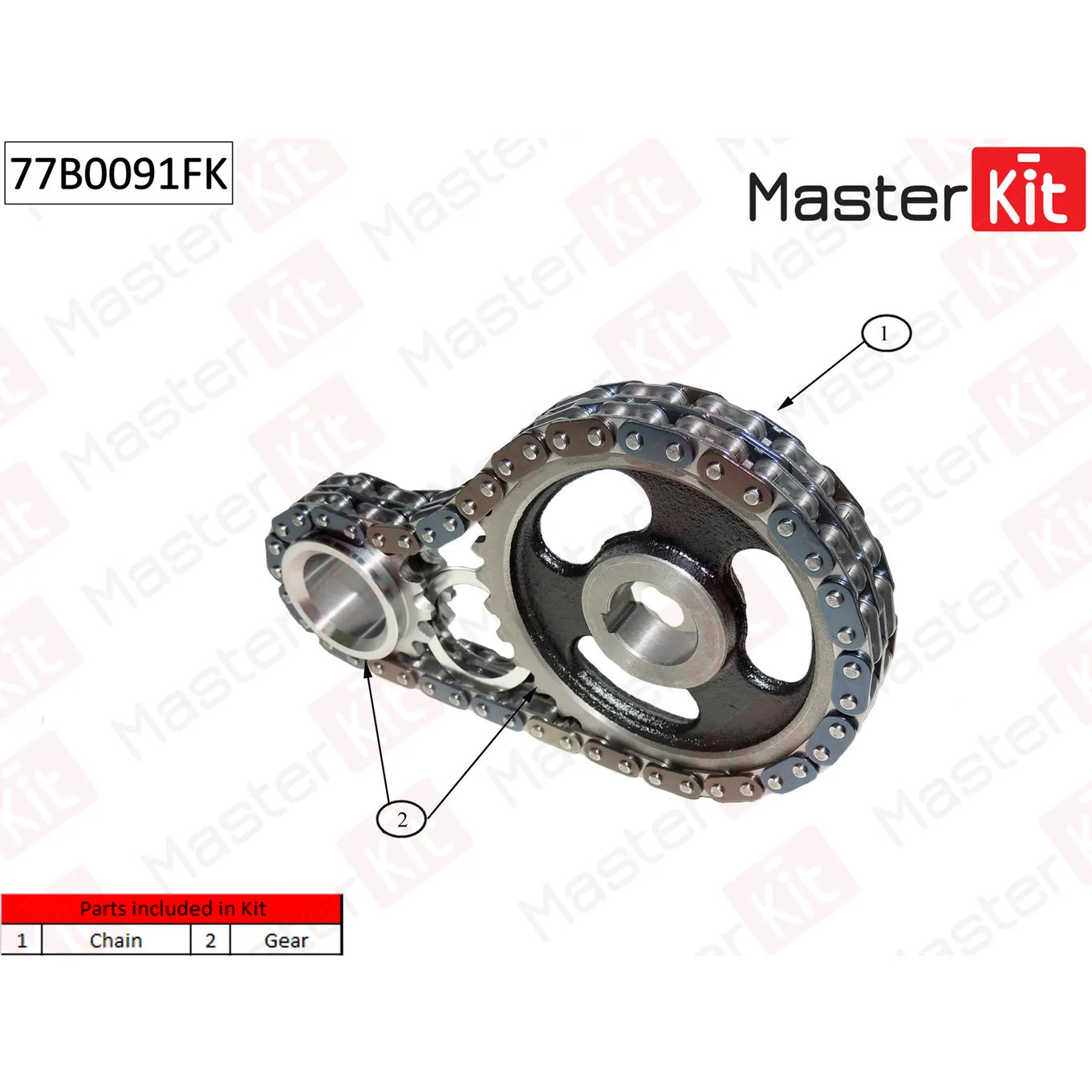 Комплект цепи ГРМ Skoda Fabia AME/AQW/ATZ 1.0-1.4 99-03 MASTERKIT 77B0091FK