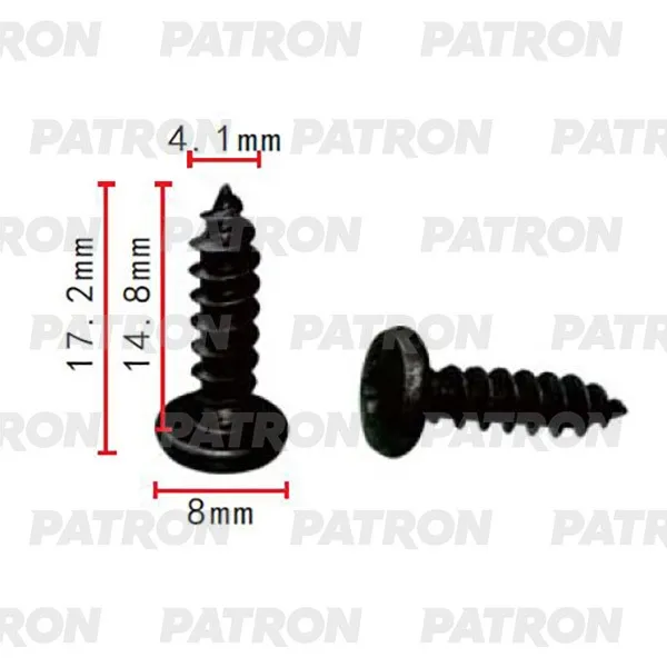 Саморез Применяемость: Саморез 4.1x17.2mm универсальный PATRON P372175