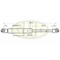 АМОРТИЗАТОР КАПОТА VW GOLF V (1K1), GOLF V (1K5) VARIANT 10/03- 250N L730/320MM G.U.D ggs010202