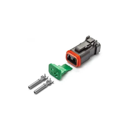 Разъем Deutsch DT06-2S-E004 (2pin) 2 контакта под сечение провода 0.5-0.8 мм? для ГАЗ, КАМАЗ, МАЗ, УРАЛ, DAF, IVECO, MAN, Mercedes, Renault, Scania, Tatra.