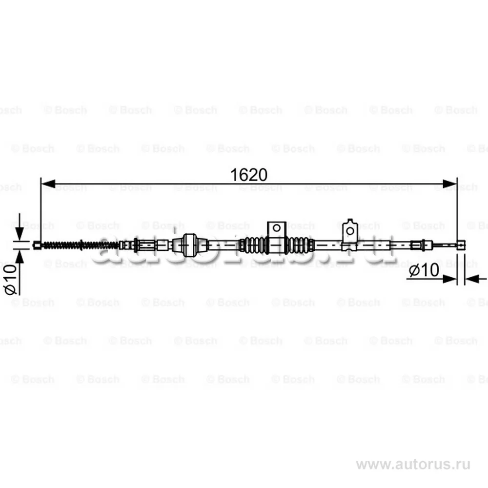 Трос ручного тормоза R MITSUBISHI Lancerx08> /L=1620mm BOSCH 1 987 482 521