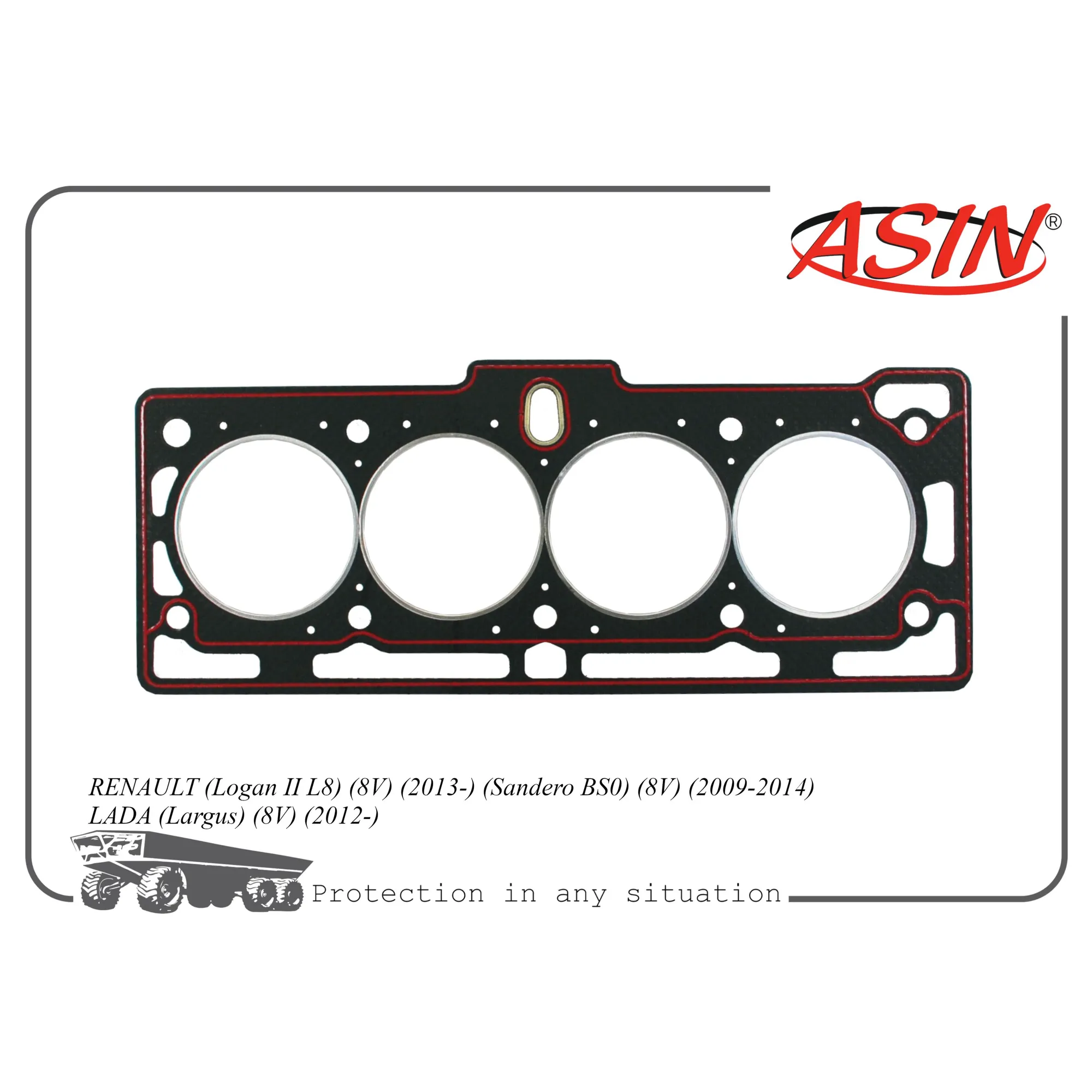 Прокладка ГБЦ 8200296969/ASIN.HBC226 (паронит) ASIN ASIN ASIN.HBC226