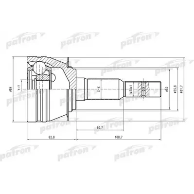 ШРУС наружн к-кт 33x52x29 DAEWOO: Lanos/Nubira/Espero 9 PATRON PCV1311