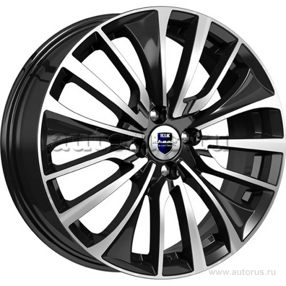 Диск литой R17 6.5J 5x112/66.6 ET45 КИК Flanker (КС751) алмаз черный 71041