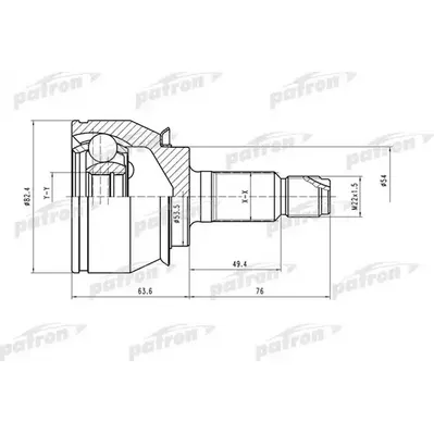 ШРУС наружн к-кт MINI: COOPER S 01- [A:26, B:23] PATRON PCV1520