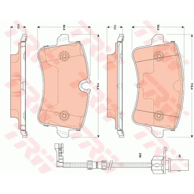 Колодки задние AUDI A8 3.0-4.2 quattro 09- TRW GDB1867