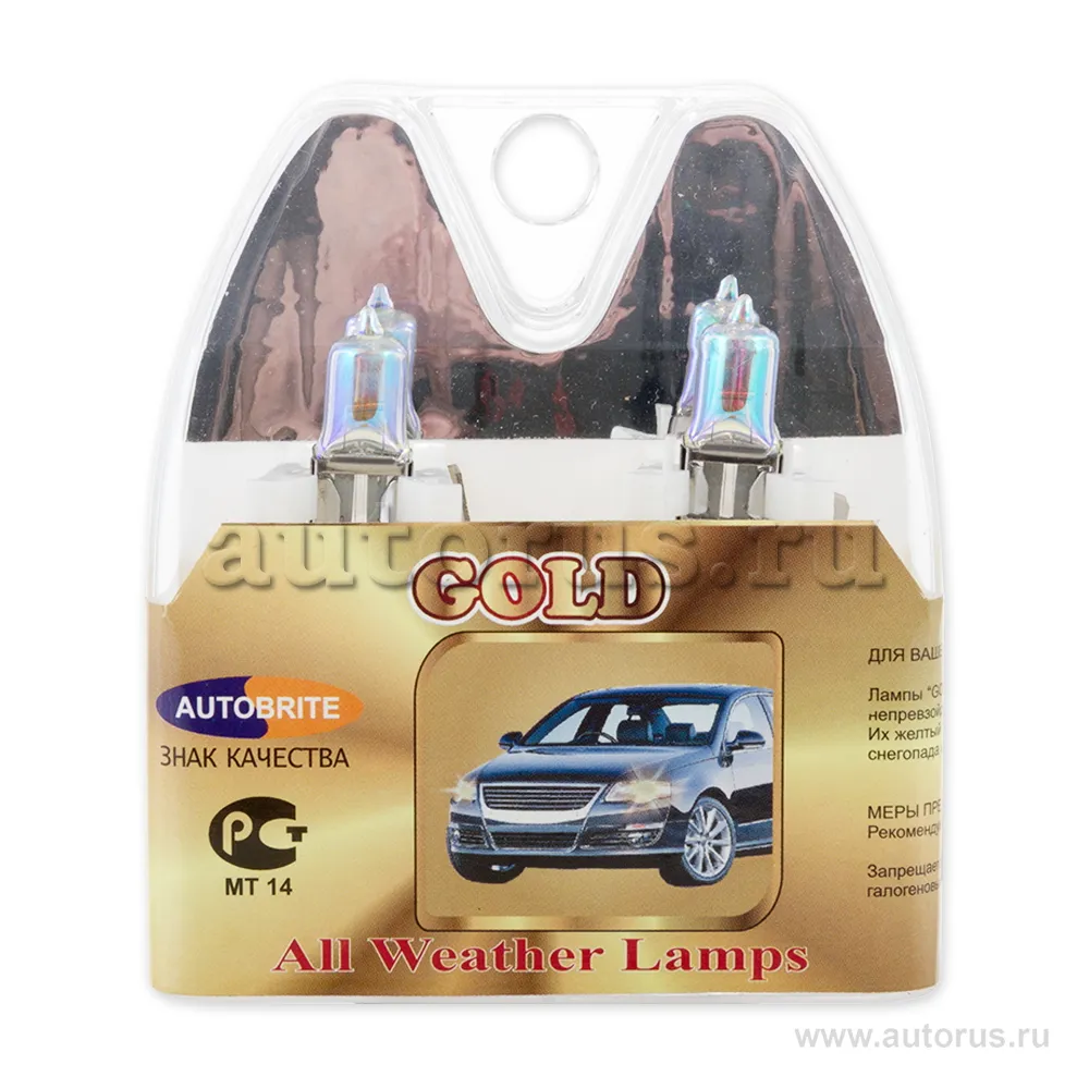 Лампа 12V H3 55W PK22s AUTOBRITE GOLD 1 шт. картон ABH312V55G