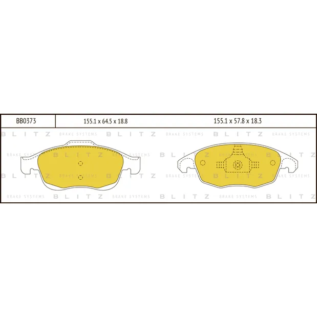 Колодки тормозные дисковые передние CITROEN C4 07-> BLITZ BB0373