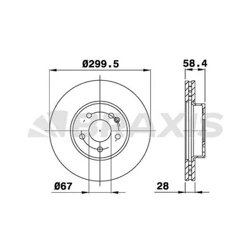 Диск тормозной передний MERCEDES VITO (03-) BRAXIS AE0151