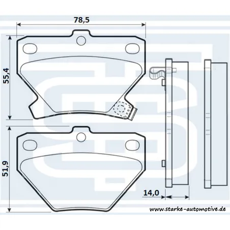 Колодки тормозные TOYOTA COROLLA (E12) задние STARKE 179873
