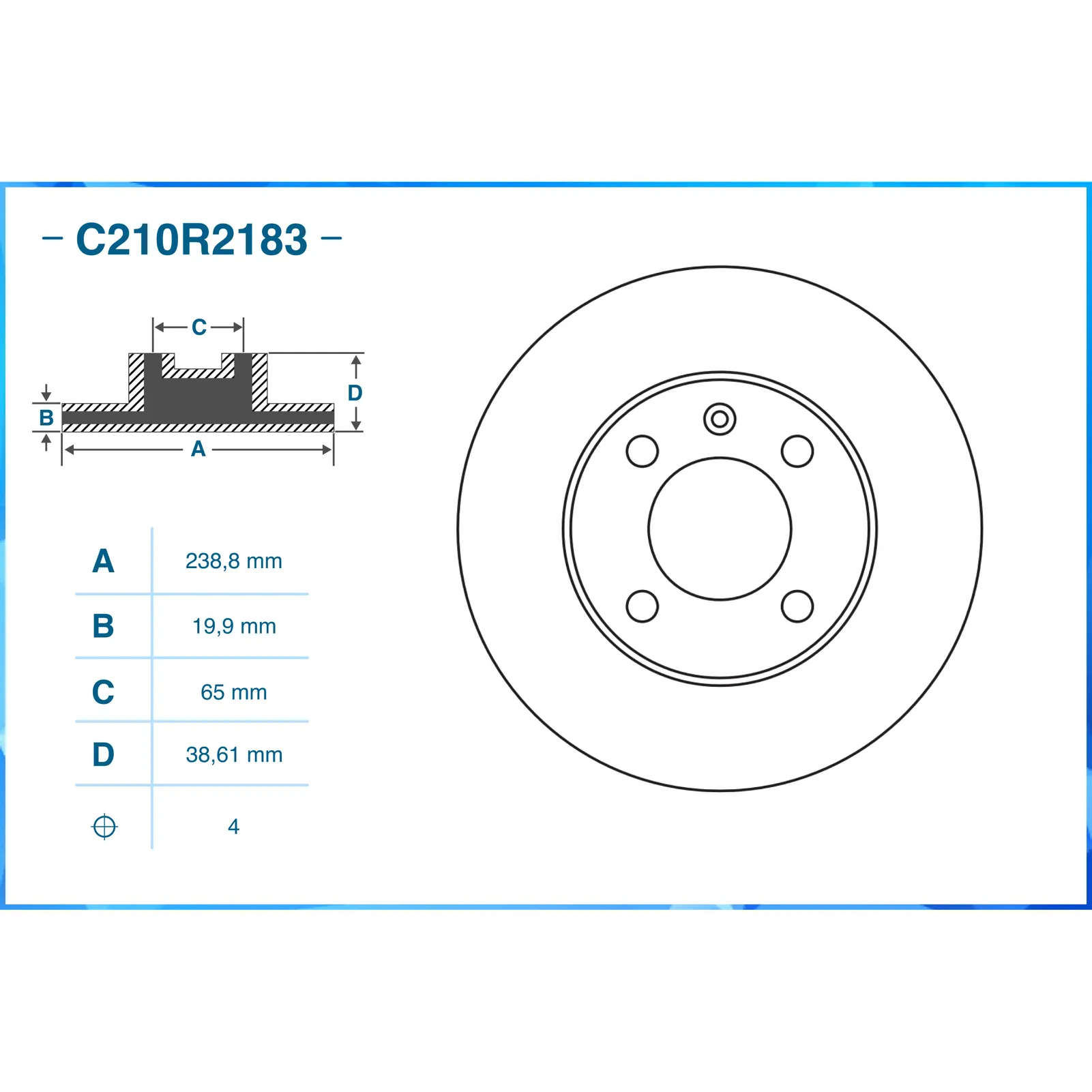 Диск тормозной передний CWORKS C210R2183