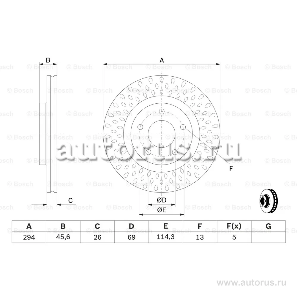 Диск тормозной передний BOSCH 0986479751