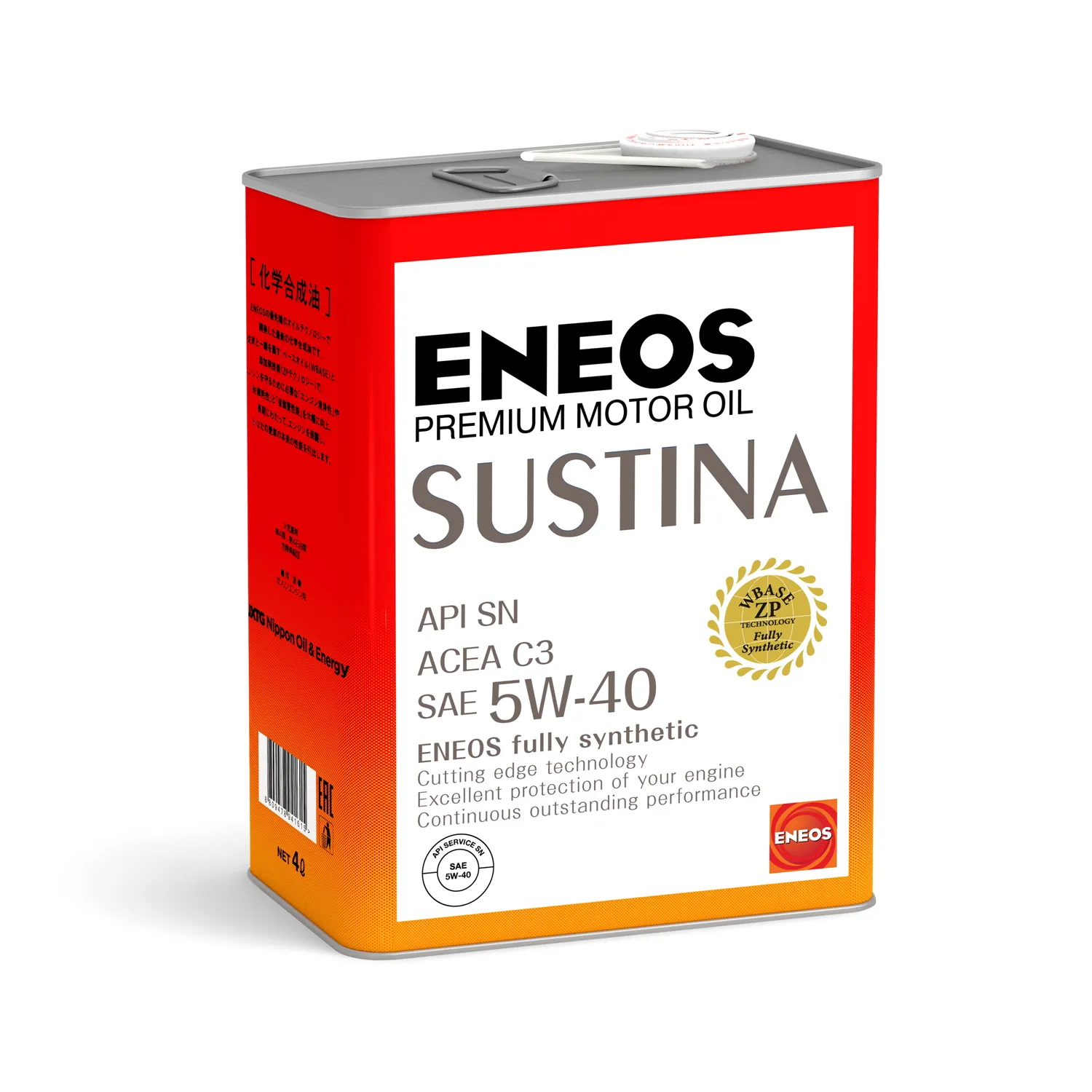 Масло моторное ENEOS SUSTINASN 5W-40 синтетическое 4 л 4943589134710