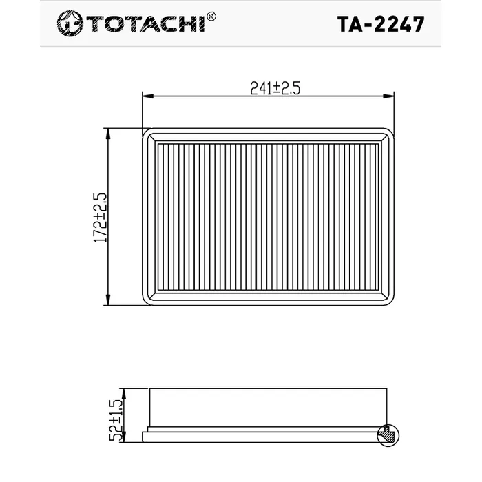 Воздушный фильтр TOTACHI TA-2247 96950990 C24028 TOTACHI TA-2247