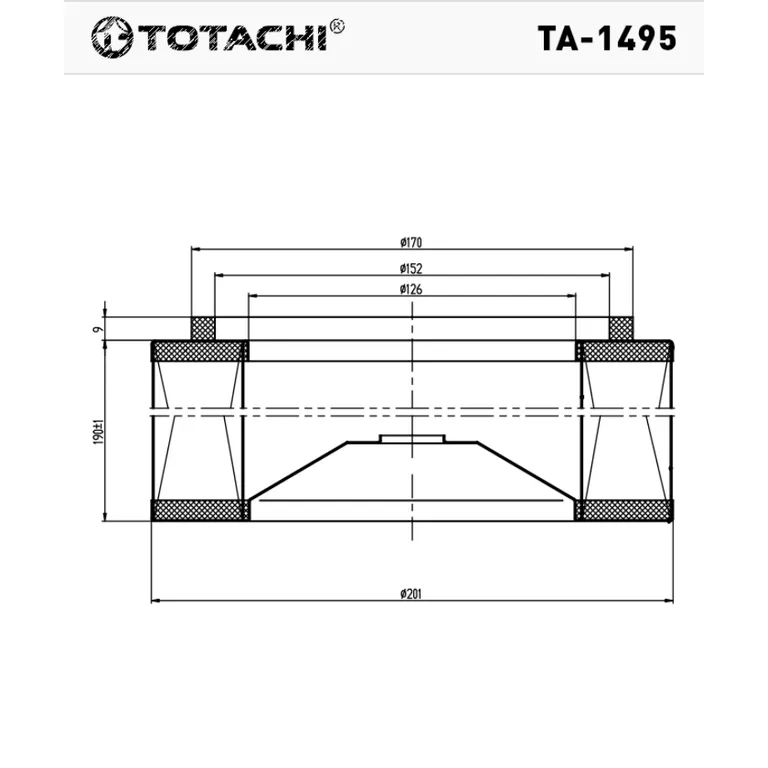 Фильтр воздушный TOTACHI TA-1495 A-275 V 16546-0T006 TOTACHI TA-1495