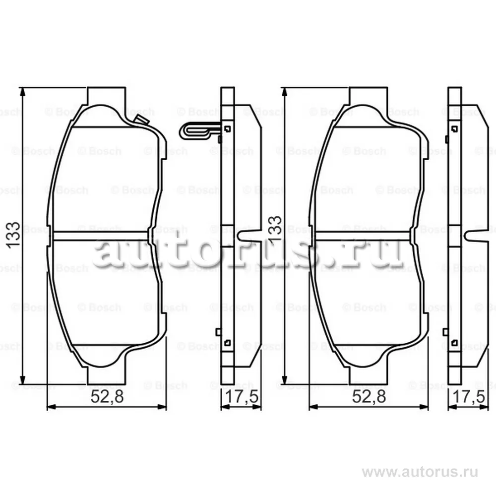 Комплект колодок для дисковых тормозов BOSCH 0986495257