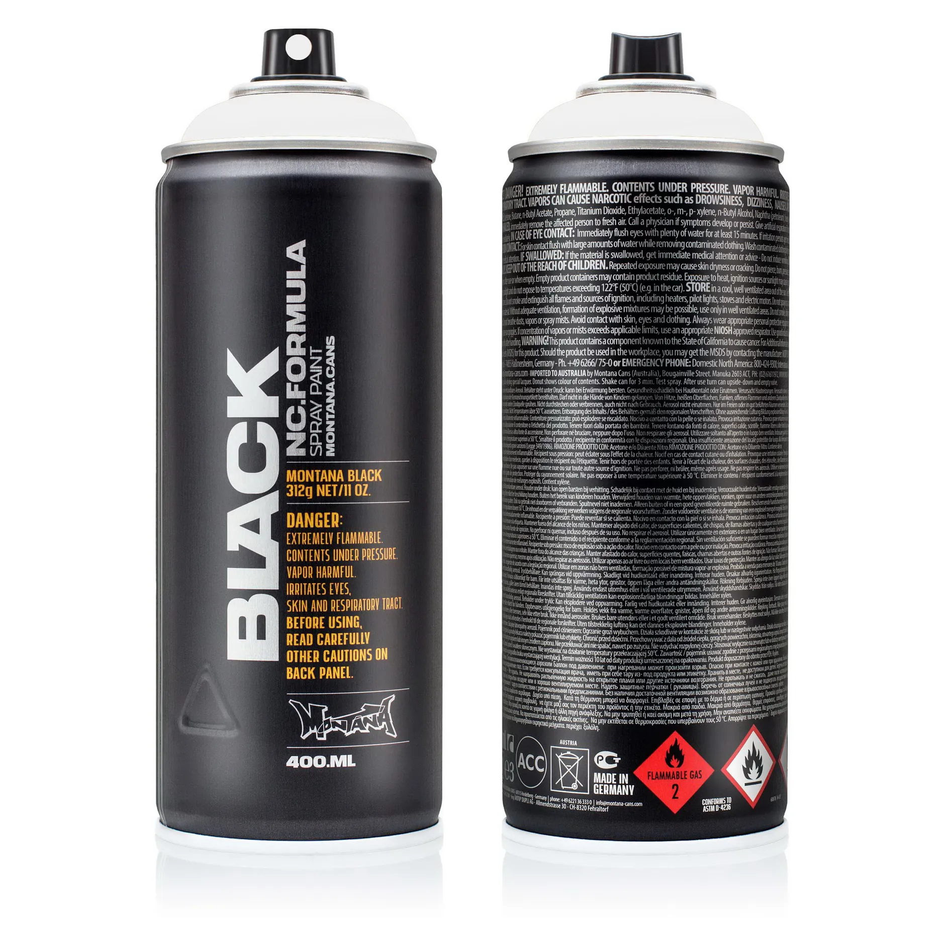Краска BLACK снежно-белая MONTANA CANS 9100 BLK