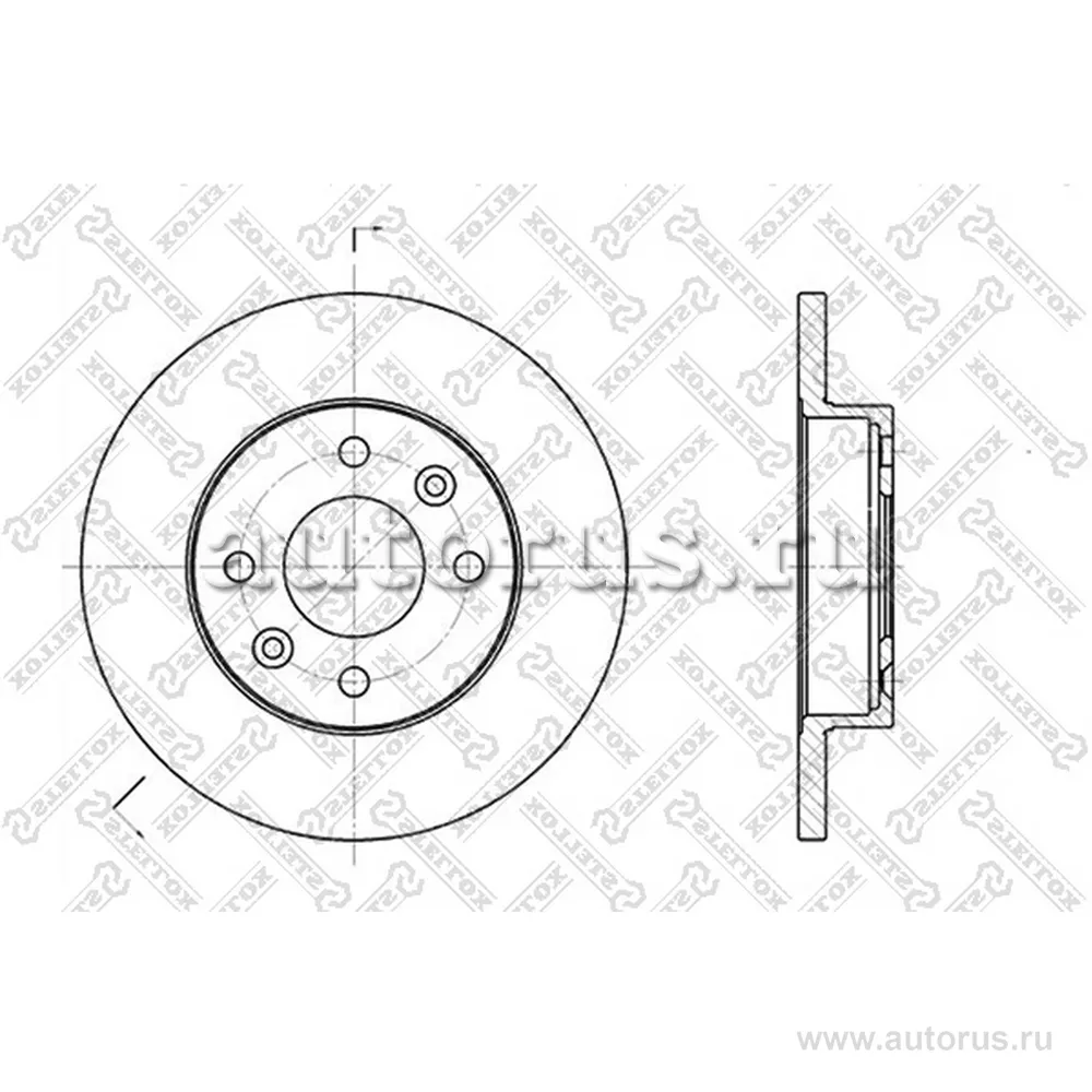 Диск тормозной передний RENAULT CLIO/R19/R21 1.2-1.9D 86> STELLOX 60203908_SX