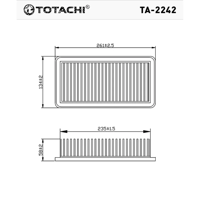Воздушный фильтр TOTACHI TA-2242 281131G000 C2775 TOTACHI TA-2242
