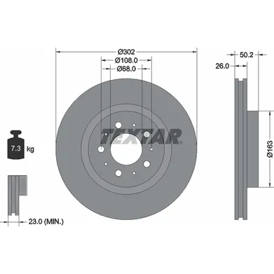 Диск тормозной передний стандартный VOLVO TEXTAR 92092300
