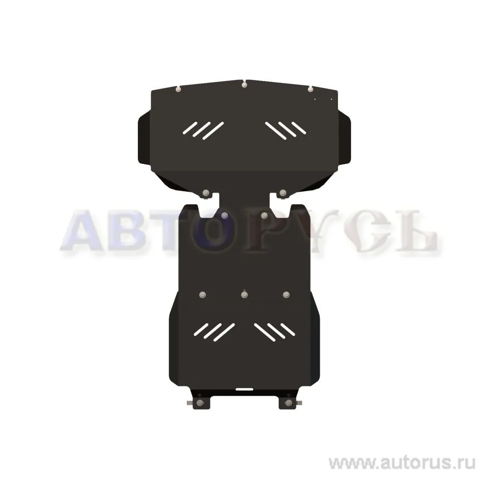 Защита картера двигателя и кпп Hyundai H1, 07- /Grand Stare x, 07- V- 2,5TD, из 3-х частей, Сталь 2 мм SHERIFF 10.1444