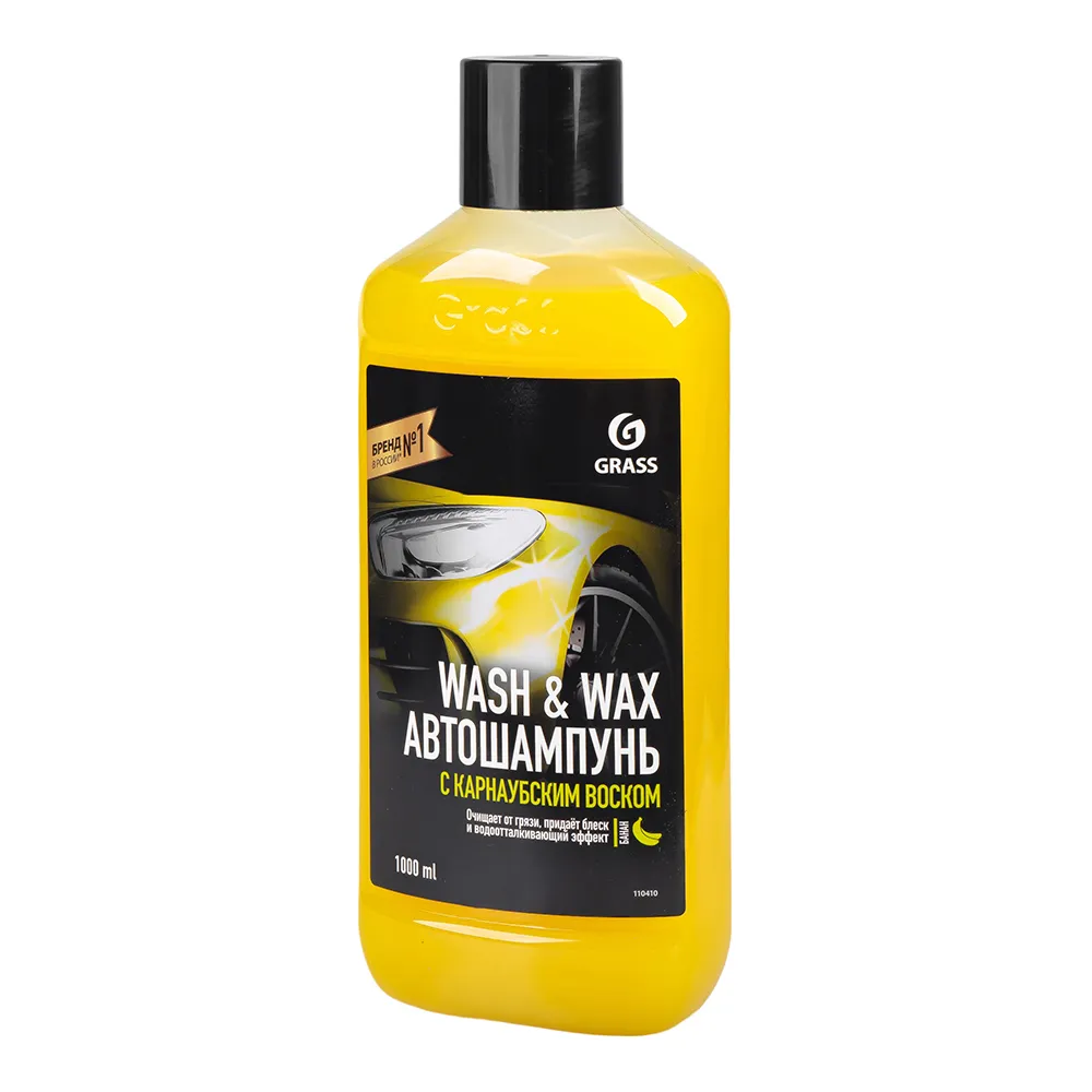 Автошампунь с карнаубским воском Wash Wax 1 л GRASS 110410 GRASS 110410