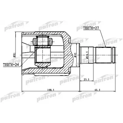 ШРУС внутренний левый 27x41x24 KIA SPORTAGE 04-10 PATRON PCV1775