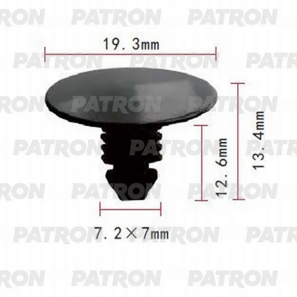 Клипса пластмассовая Chrysler, Ford, GM применяемость: брызговики, подк PATRON P370693