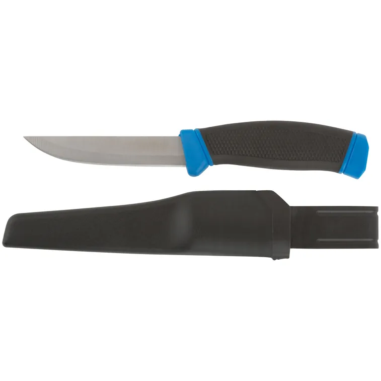 Нож строительный, нержавеющая сталь, прорезиненная ручка, лезвие 100 мм MOS 10610М