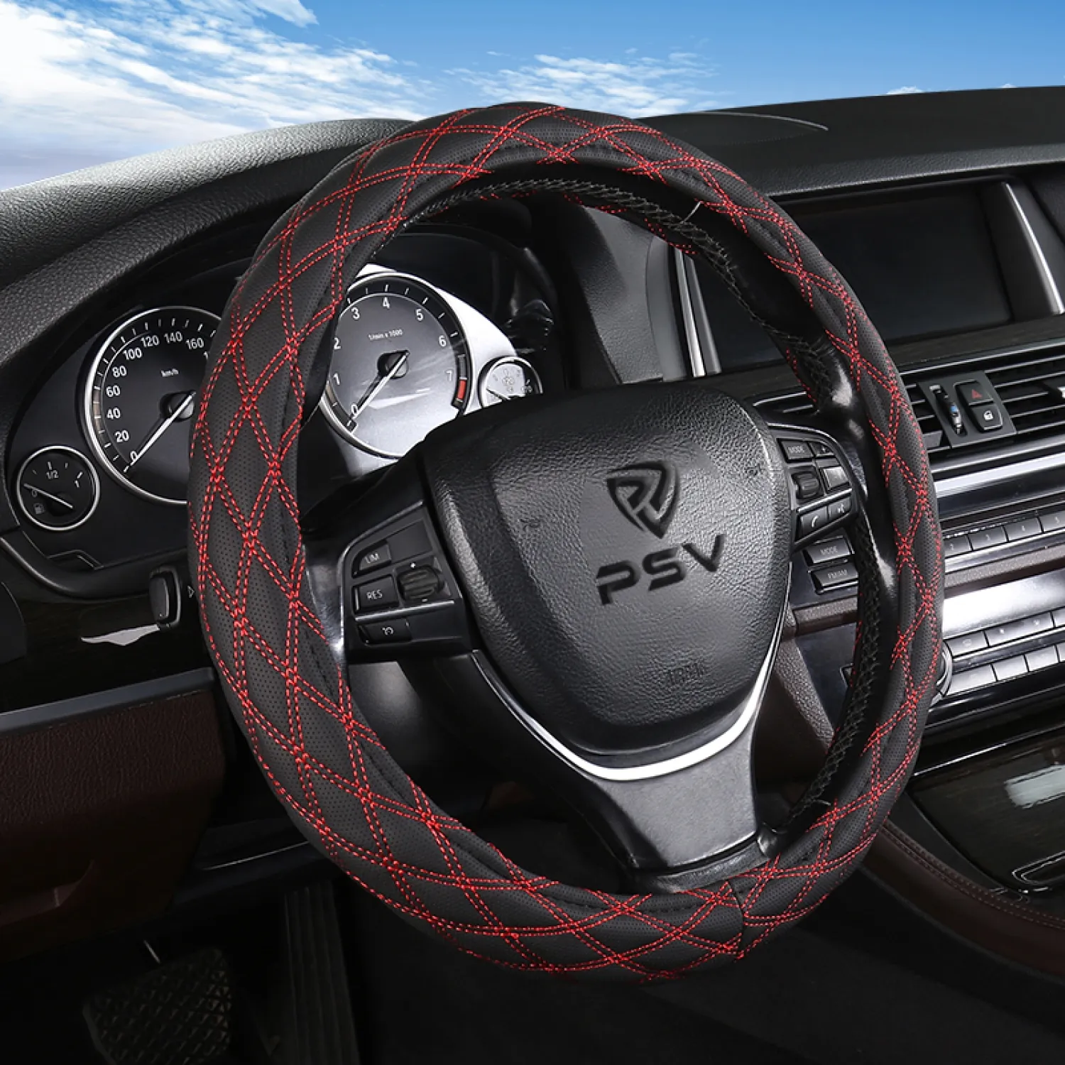 Чехол на руль оплетка PSV RADIKAL (Черный/Отстрочка красная) S 35-37 см 136037