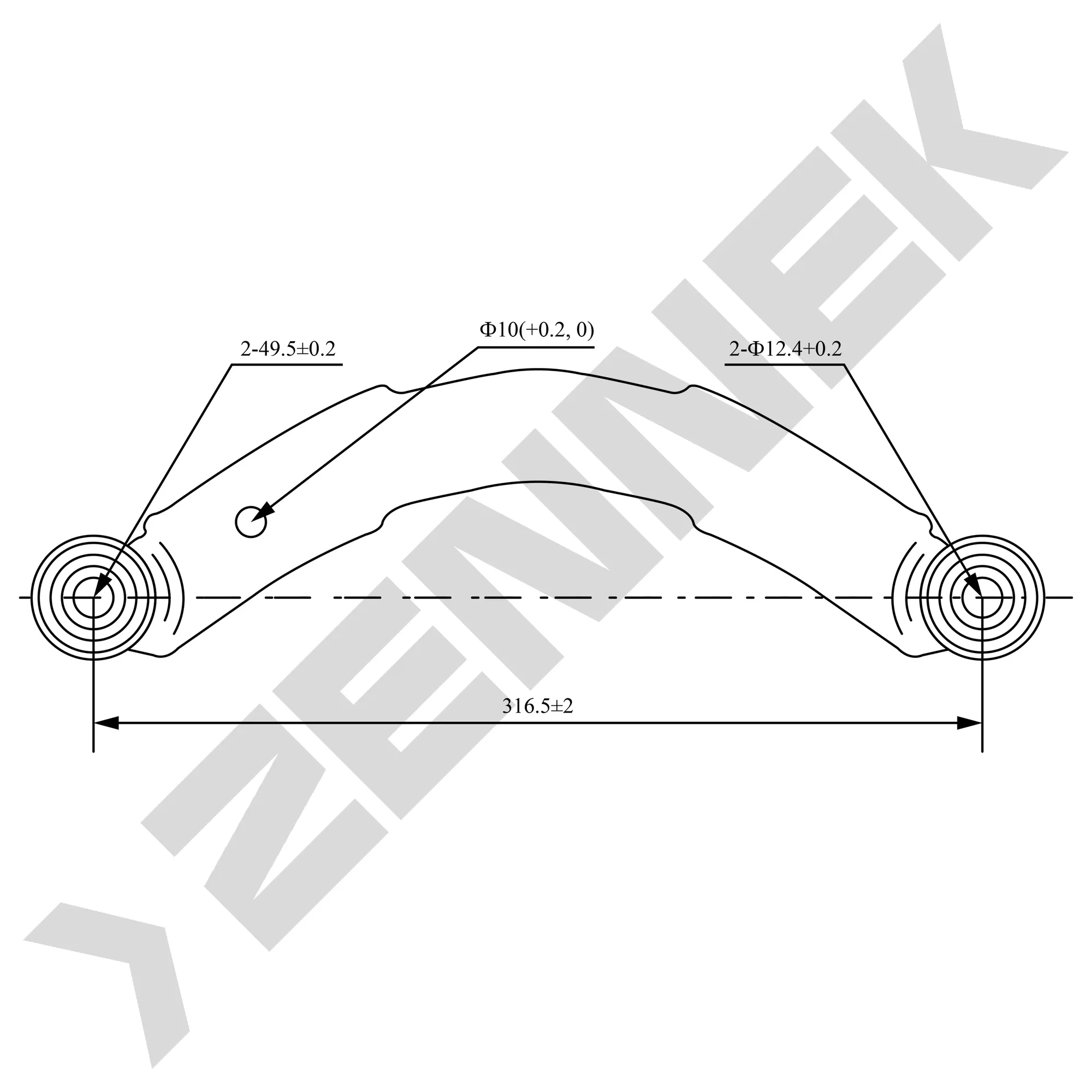 РЫЧАГ ЗАДНИЙ ПОПЕРЕЧНЫЙ ЛЕВЫЙ/ПРАВЫЙ MITSUBISHI OUTLANDER 02 ZENNEK DCA0005