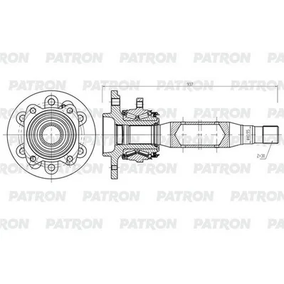 Полуось прав MB Sprinter / VW Crafter (z=30, со ступицей) PATRON PDS0566