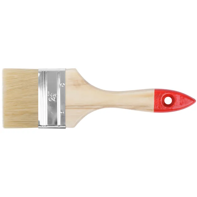 Кисть флейцевая Стандарт, натур.светлая щетина, деревянная ручка 2,5 (63 мм) FIT 01036