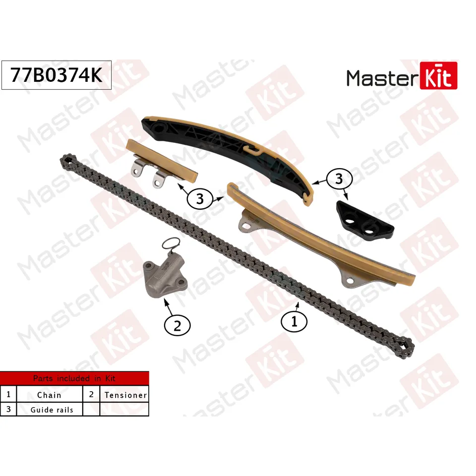Комплект цепи ГРМ HYUNDAI/KIA G4LD 77B0374K MASTERKIT 77B0374K