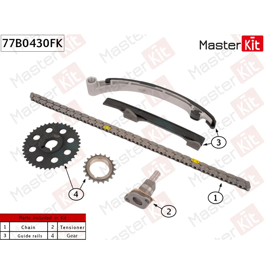 Комплект цепи ГРМ TOYOTA/LEXUS 1FZ-FE MASTERKIT 77B0430FK