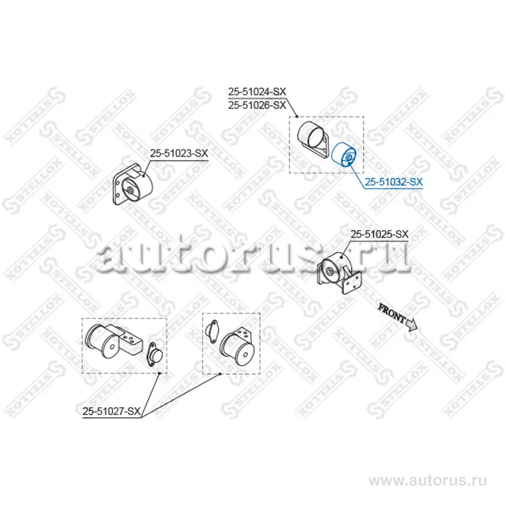 Подушка ДВС л.Hyundai Accent 1.3 99 STELLOX 2551032_SX
