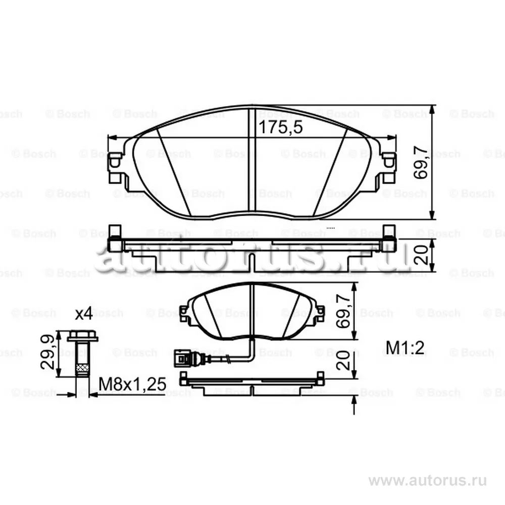 Колодки передние BOSCH 0 986 494 704