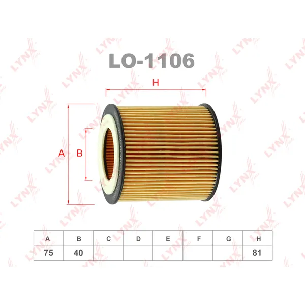 Фильтр масляный BMW E90/E60/F10/E65/F01/X1(E84)/X1/X3/X5/X6 LYNXauto LO-1106