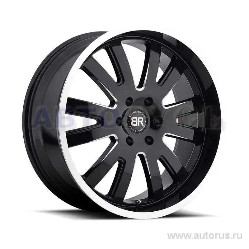 Диск литой R22 9.5J 5x150/110.1 ET25 BLACK RHINO Columbia Gloss Black Mirror Machine Cut Lip 2295CLM255150B10