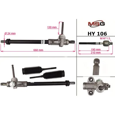 Рейка без ГУР HYUNDAI ACCENT III (MC) 05-,KIA RIO II (JB) 05- MSG HY 106