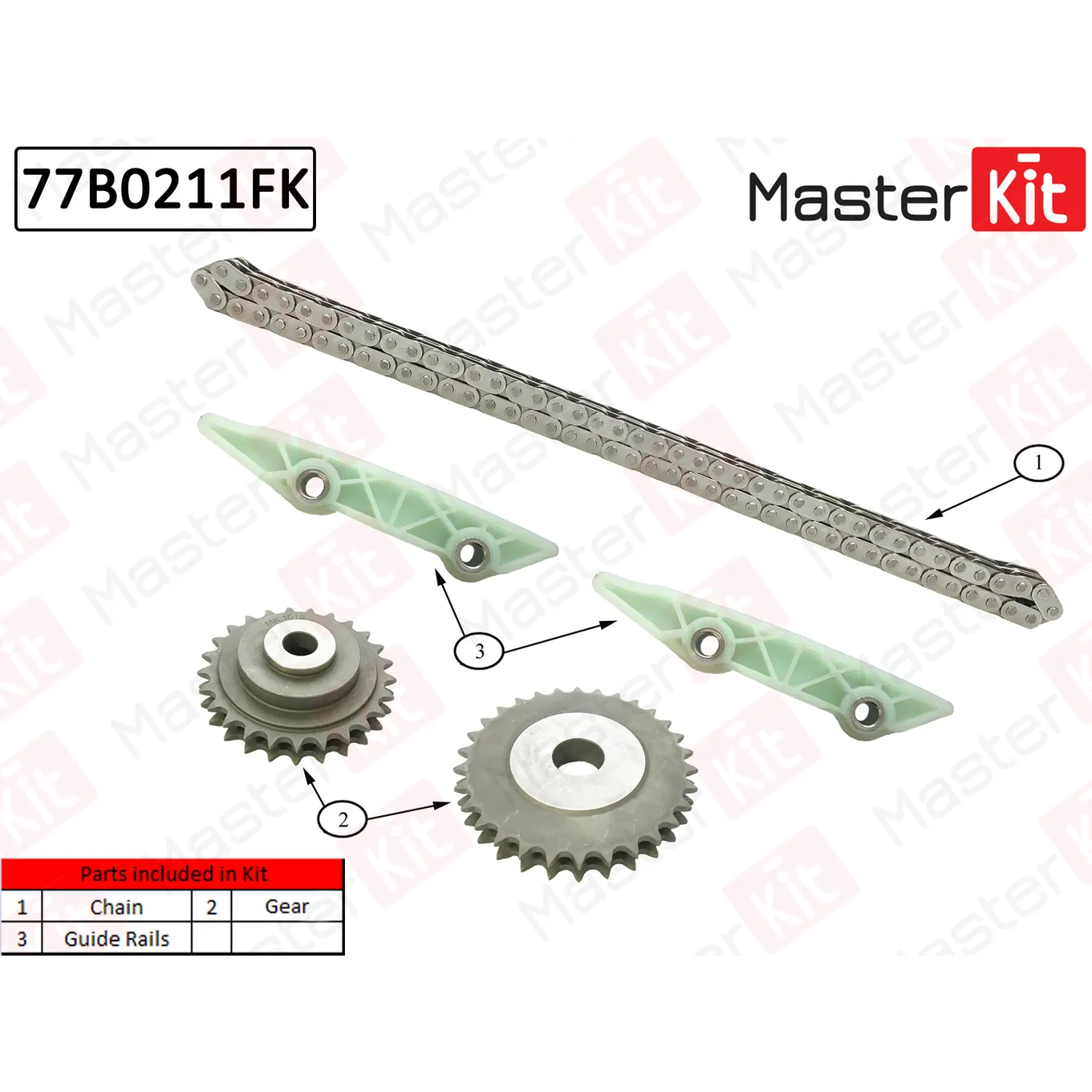 Комплект цепи ГРМ Iveco MASTERKIT 77B0211FK