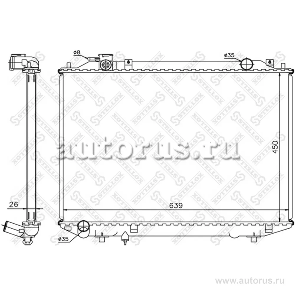 Радиатор системы охлаждения Ford Ranger 2.5Di/2.5TDi 98-05, Mazda STELLOX 10-25474-SX