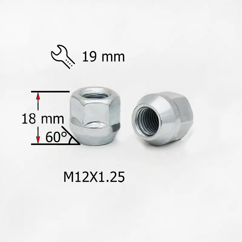 Гайка M12X1,25 18мм Конус, открытая, кл19мм Цинк SDS FPA00003ZX